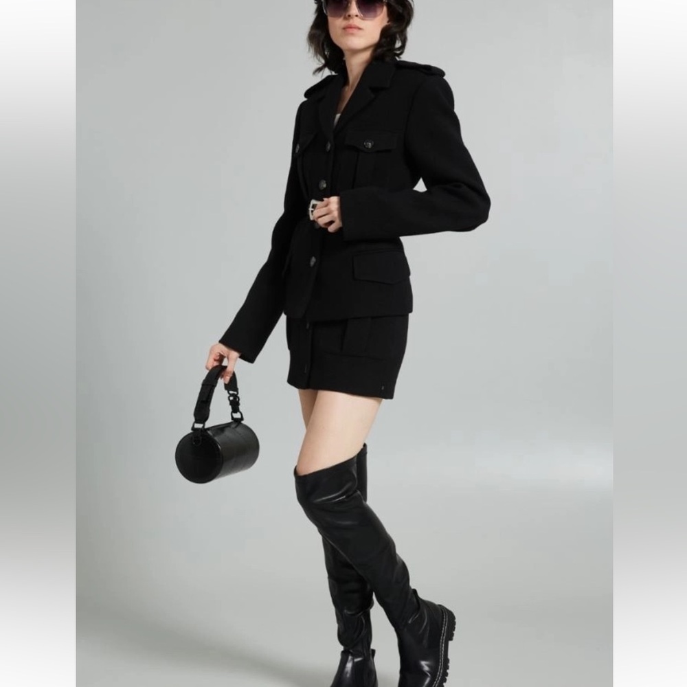 NWOT Sportmax by Max Mara Label-cut  Wool Jacket & Mini Skirt SET Fall/Winter